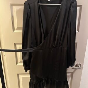 Elegant Black Wrap Dress